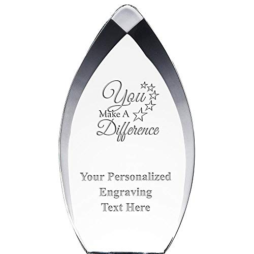 Crown Awards 8.25" Tear Drop You Make A Difference Acrylic Award - Presentation Trophy for Recognition, Includes Free Personalization Prime