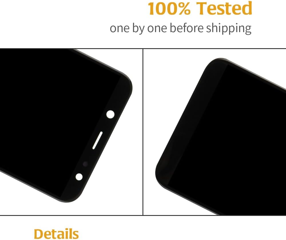 Close-up of screen corners, indicating quality testing