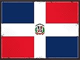 AGDeko® Blechschild 30x40cm Dominkanische Republik Flagge Länder National Fahne Nordamerika Retro