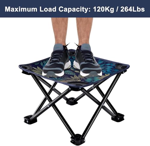 Image of Portable Mini Folding Stool, Lightweight Collapsible Outdoor Seat, Oxford Cloth, Fishing and Camping Chair, Travel, Hiking, BBQ, Garden and Beach, Pack of 1