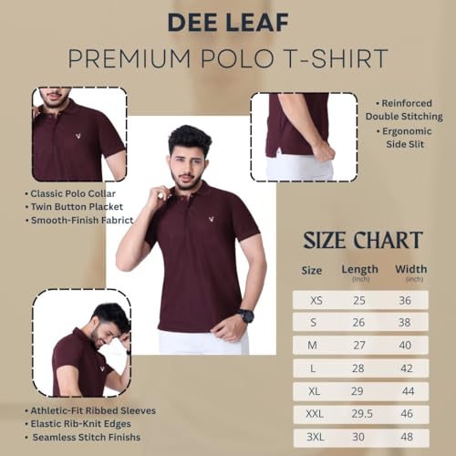 Image of Men's Premium Polo T-Shirt | Classic Collar | Smooth Finish | Half Sleeve Casual Wear (XS to 3XL)