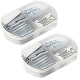 Kompakte Aufbewahrung: Mit den Abmessungen 9,4 x 6 x 2,1 cm bietet die Aufbewahrungsbox eine platzsparende Möglichkeit, Büroklammern, Heftklammern und Tacker ordentlich zu verstauen.