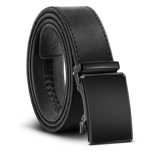 BULLIANT Men's Full Grain Leather Ratchet Belt Trimmable 1 3/8“-Gift Boxed