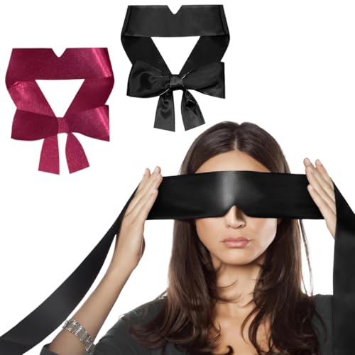 2 Piezas Máscaras para Dormir, Antiparras de Sueño Suaves y Ajustables, para Mujeres y Hombres, Ideal para Dormir de Noche, Viajes, Siestas y Meditación, Antiparras con Correas Elásticas (Negro, Rojo) ✅