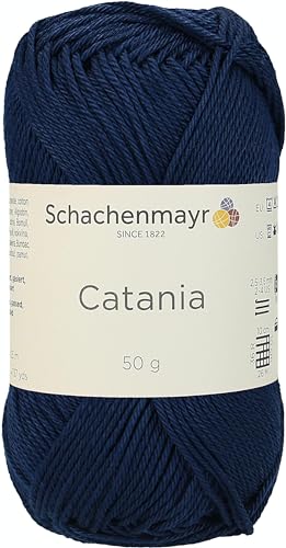 Schachenmayr Catania 9801210-00124 marine Handstrickgarn, Häkelgarn, Baumwolle