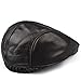 Leather Flat Caps Gatsby Hat Newsboy Cap Fashion Ivy Irish Hats for Men Women Driving Cabbie Hunting Cap,Brown Black,59,60
