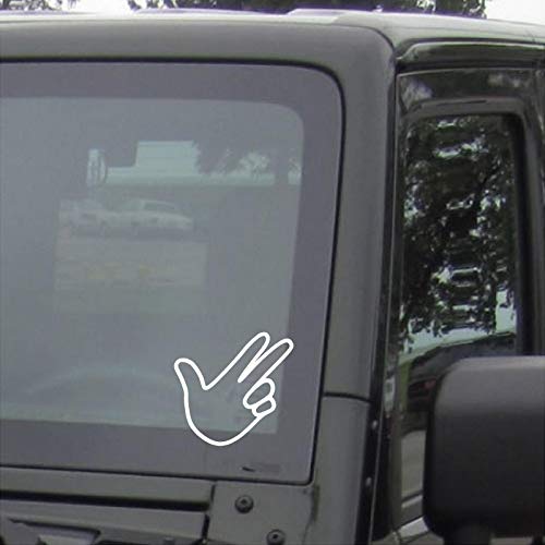 Wrangler Wave Sign Decal Vinyl Sticker Auto Car Truck Wall Laptop | White | 4