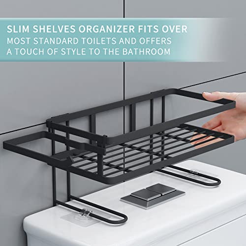 Apsan Over The Toilet Shelf, Bathroom Organizer Multifunctional Toilet Rack,No Drilling Space Saver With Wall Mounting Design (White) (Black) #TOP5