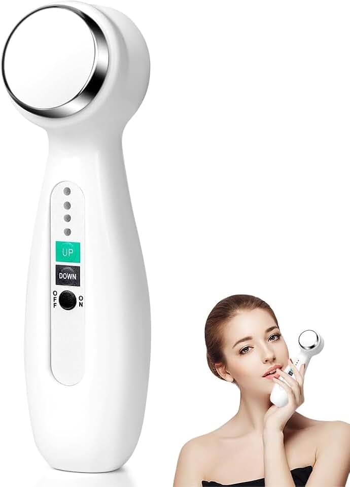 Massageador Facial por Ultrassom Portátil 220V com 3 Modos de Potência (Alta/Média/Baixa), Portátil, para Cuidados Faciais e Emagrecimento Corporal, Combate Queixo Duplo e Braços Grossos