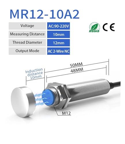 Sensor de proximidad LG12A3 M12 con distancia de 10mm e interruptor magnético NC 3