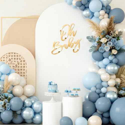 Image of Acrylic Oh Baby Sign for Baby Shower Backdrop, Gold