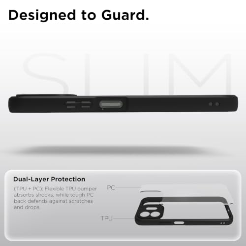 Image of RIGGEAR Shockproof Sleek Hybrid Armor Back Cover Case for OnePlus N6 5G (Clear PC + Black TPU Bumper)
