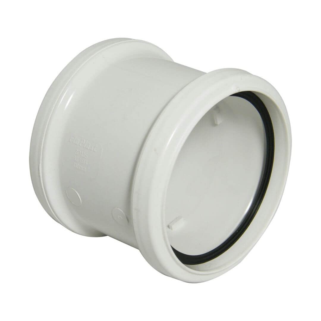 Floplast 110mm Soil Double Socket White from B&Q