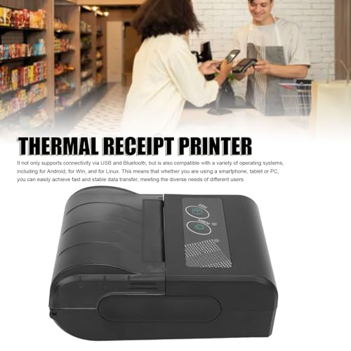 Image of 48mm Portable Thermal Receipt Printer, Supports Connectivity USB and Bluetooth, 203dpi 70mm / s Barcode Print, Portable Ticket Printer for Mobile Retail Logistics