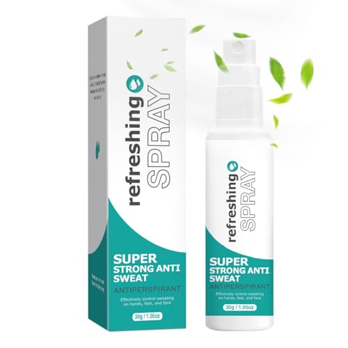 Spray antitranspirante: 30 ml para suéteres pesados, detiene la sudoración en manos, pies y cabelludo, fórmula invisible de secado rápido, protección 24 horas, ideal para deportes, viajes