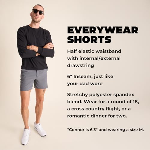 Image of Chubbies Everywear Men's Shorts - Mens Shorts Casual 6in Inseam, Elastic Waist, Water-Resistant, Zipper Pocket