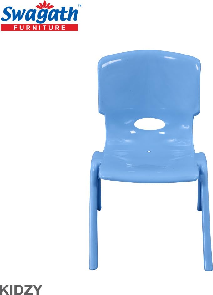Swagath Furniture Comfortable Kids Plastic Chair with Armrest (Finish Color- Blue, Set 0f 4 Pcs, Pre-Assembled) 2