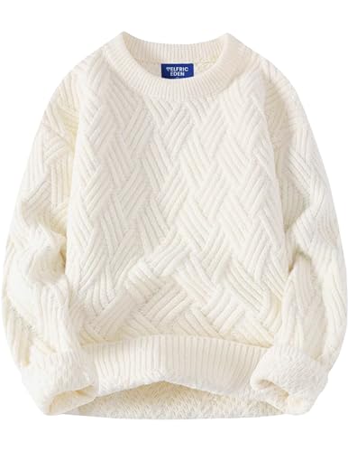 Image of Aelfric Eden Vintage Oversized Sweaters Crewneck Knit Pullover Baggy Loose Casual Cable Sweater 2025 Fall Clothes