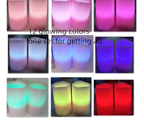Adoria 048C Pink Flameless Candles Set 2-Real Wax Pillar Candles Battery With Rose Scented thumb #4