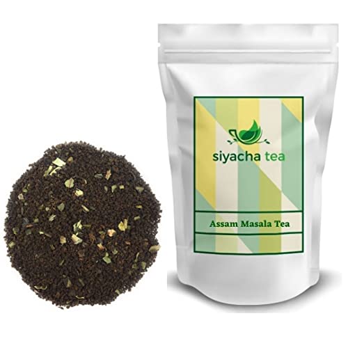 Image of Siyacha Tea Assam Masala Chai, 500 Grams, Natural Spice (Cardamom, Chai Masala) Fresh Blend, Immunity Booster, Single Origin Leaf Beverage, Makes 250 Cups (approx)