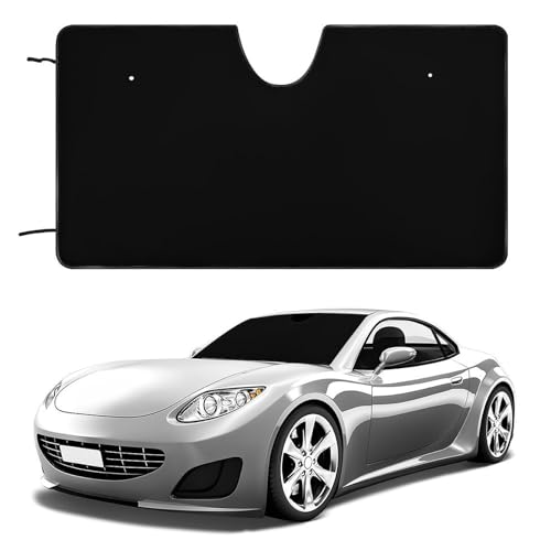 Zylunda Customized Car Windshield Sunshade Add Your Design Personalized Car Shade Front Windshield with Picture/Text/Image/Logo Custom Sun Visor Foldable for SUV Sedans Trucks, 51'×28' Black