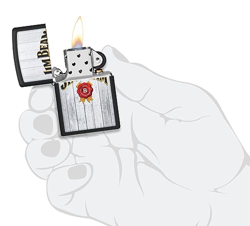 Encendedor Zippo Jim Beam negro mate de bolsillo miniatura 4
