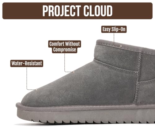 Image of Project Cloud 100% Genuine Leather Comfortable Womens Ankle Boots | Water Resistant Memory Foam Insole Winter Shoes - Trendy Footwear Outdoor Fall Shoes for Women - Winter Boots for Women