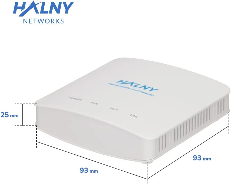 Dimensions of HALNY HL-1GE GPON ONT: 93mm x 93mm x 25mm