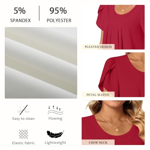 Bestbee Womens Plus Size Tops Dressy Casual Summer Chiffon Blouses Short Sleeve Dress Shirts Business Loose Fit Tunics4