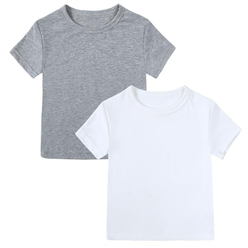 Image of Kids Tales Little Boys Girls Solid Color Short Sleeve Pullover T-Shirt