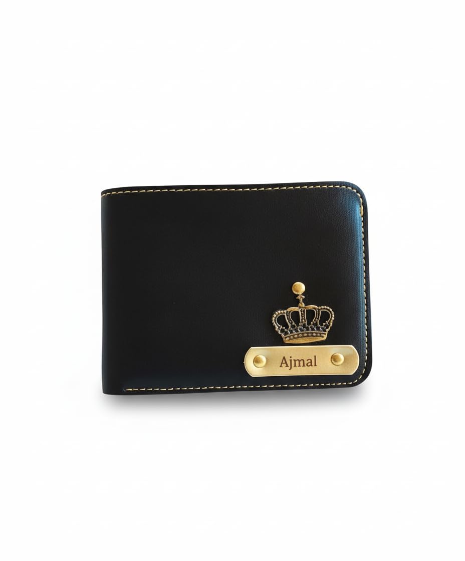 navya royal art Men's Leather Wallet - Customised Leather Wallet for Mens - Name Mr Letter Printed on Wallet - Black-picture-16