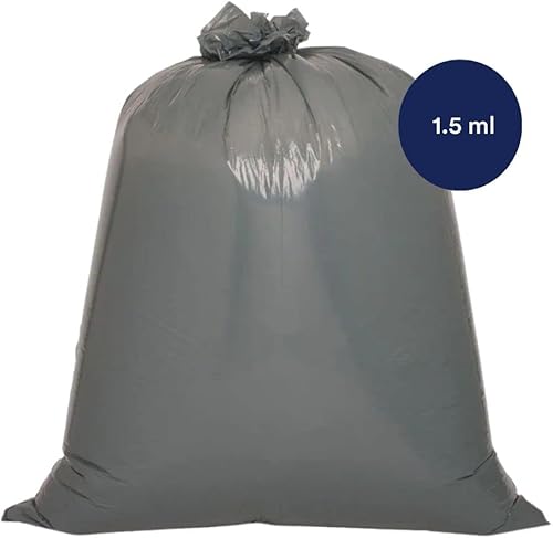 Miniatura 2 de Plasticplace Bolsas de basura de 32-33 galones │ 1.5 mil │ Revestimientos plateados para botes de basura │ 33 pies x 39 pulgadas (100 unidades)