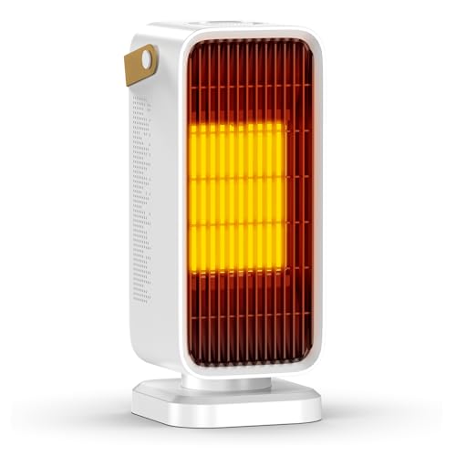 Yokepro セラミックヒーター【2025冬新登場】 小型 速暖 電気ファンヒーター 省エネ節電 3段階温度調節 大風量 操作簡単 ダイヤル式 転倒OFF 過熱保護 耐火素材 ミニ 暖房器具 電気ストーブ 静音 コンパクト 持ち運び 足元 寝室/脱衣所/