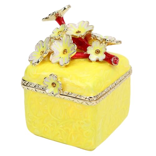 Joyero de flor de cerezo amarillo como estuche de metal para regalo 8