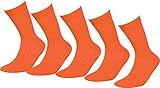 Tiedtke-Medical Herren-Socken - Atmungsaktive Anti-Geruch-Socken mit antibakterieller Oberflächenveredelung - 5 Paar, Orange, Größe 43-46