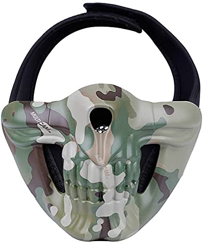 Masque Airsoft Crâne Tactique – Demi-visage, Réglable, Léger 100g, Pour Halloween, Jeux CS Et Mascarades !