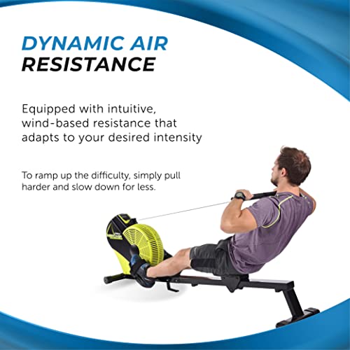 Stamina Ats Air Rower Machine With Smart Workout App - Foldable Rowing Machine With Dynamic Air Resistance For Home Gym Fitness - Up To 250 Lbs Weight Capacity - Crypto Green/Black #TOP5