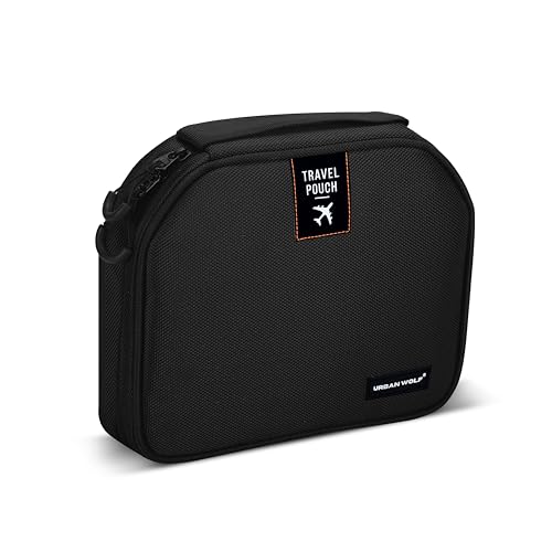 Image of Urban Wolf Travel Pouch Large Capacity, Water-Resistant Travel Toiletry Organizer with Multiple Pockets & Hanging Hook | Cosmetic Makeup Organizer with Mesh Pockets Travel Kit for Men and Women-Black.
