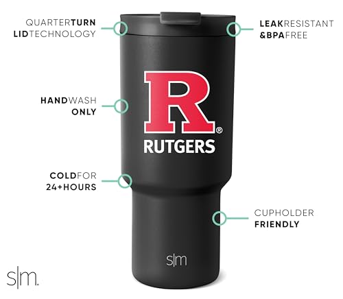 Image of Simple Modern Scarlet Knights Tumbler with Straw | 30oz | Collegiate