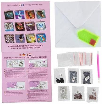 Crystal Art Diamond Painting Card Kit - Parrot Friends- Create Your Own 7"x7" Card Kit - for Ages 8 and up