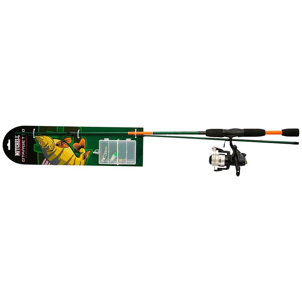 Mitchell Target II Spinning Combo, Fishing Rod and Reel Combo, Predator Fishing, Ready to Fish Kits Include Rods and Reels Pre-Spooled With LinePike/Perch/Zander, Unisex, Black, 1.8m | 5-20g — image 1