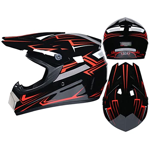 Mtb Dirt Bike Helmet Motocross Four Wheeler Motorcycle Youth Helmet With Goggles Gloves Mask Street Racing Off-Road Mountain Crash Full Face Helmet For Adult Men Women Dot/Ece Approved-C-Large #TOP1