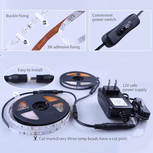 Image of 40 Foot Led Black Light Strip Kit, 720 Units Led, 12V Flexible Blacklight Fixtures, Non-Waterproof (Pack of 2)