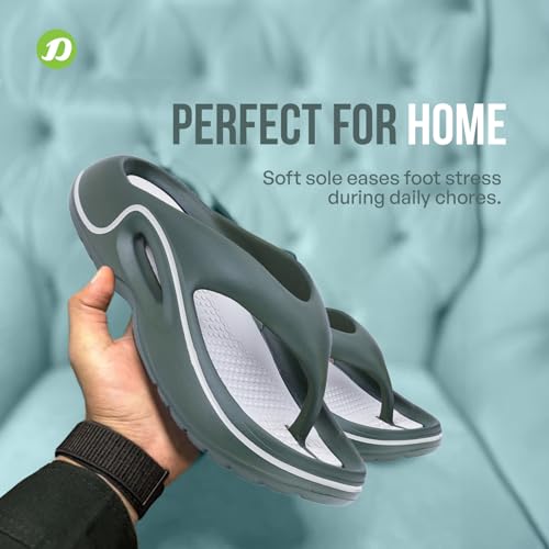 Image of DOCTOR EXTRA SOFT Men's Premium Slippers with Soft Acupressure Foot Massager for Adult | Comfortable & Light Weight| Stylish & Anti-Skid | Casual Waterproof & Everyday Flip Flops for Gents & Boys D-544