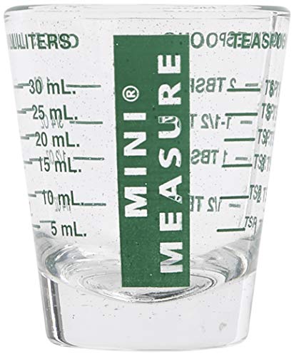 Kolder Mini Measure Heavy Glass, 20-Incremental Measurements Multi-Purpose Liquid And Dry Measuring Shot Glass, Green #TOP1