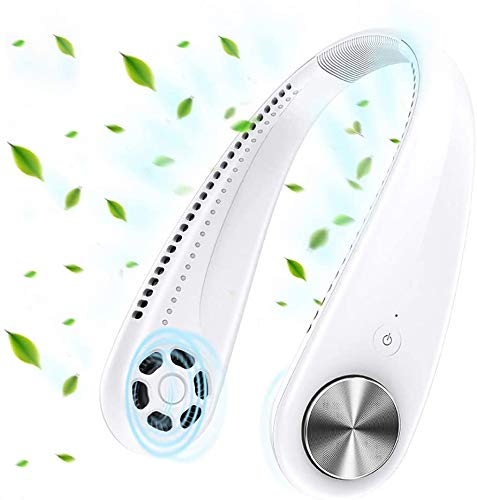 Tragbarer Ventilator, Mini USB Ventilator Hängender Halsventilator für Outdoor, USB Wiederaufladbarer Nackenbügel Ventilator, 3 Speed