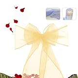 Muoxi 10 Stück Organza-Stuhlschleifen Schärpen, Schärpen, Schleifen für Hochzeiten, Bankettstuhlschärpe für Zuhause, Küche, Veranstaltungen, Dekoration (Champagner)