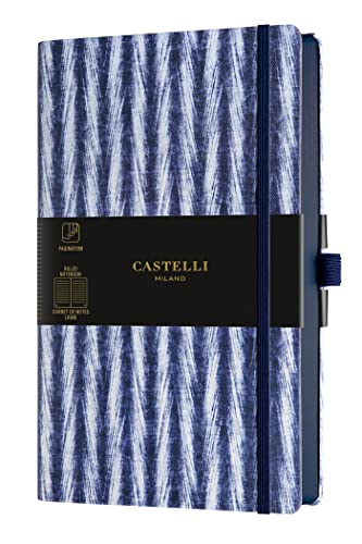 Castelli Milano - Cuaderno Cuarto Horizontal Shibori Twill En Oferta Carnet Shibori Grand Format Ligne Twill