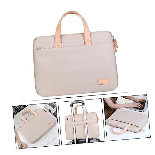 Bolso para Laptop Mujer Ligero y Acolchado Beige miniatura 3