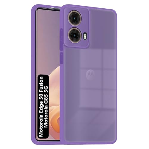 Image of Motorola Moto Edge 50 Fusion 5G / G96 5G Back Cover | Anti-Slip Grip Case | Thin Slim Super Clear | Shockproof Bumper TPU Case for Women Girls (Clear /Purple)